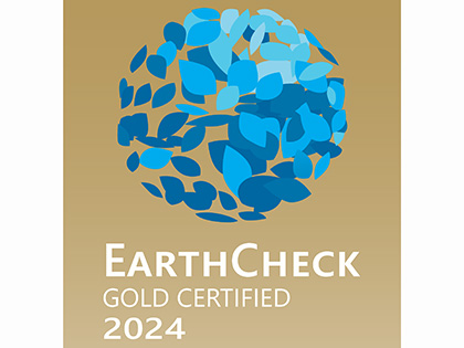 Earth Check Gold Certified 2024 award logo.