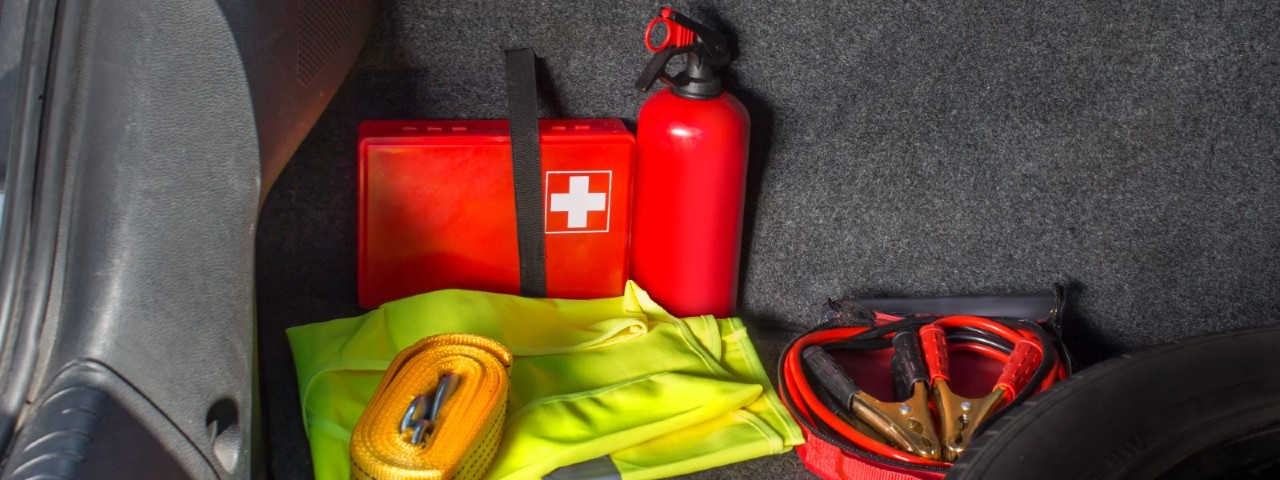 car emergency kit in boot