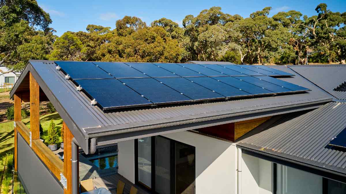 solar panels on a house