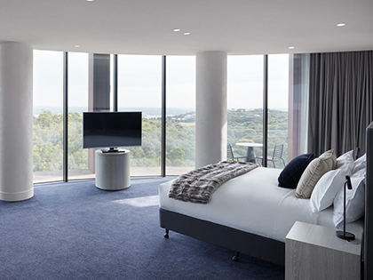 Deluxe room at RACV Cape Schanck Resort, featuring king bed.