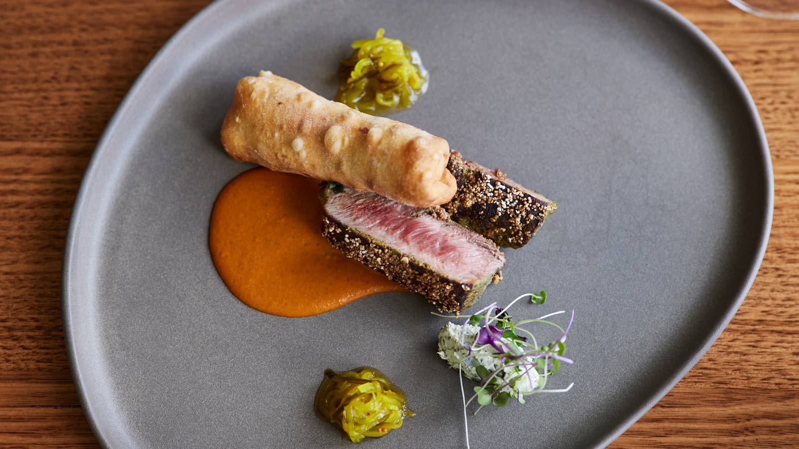 Steak meal at Banyalla restaurant at RACV Healesville Country Club and Resort.