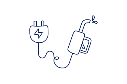 Icon representing plug-in hybrid cars