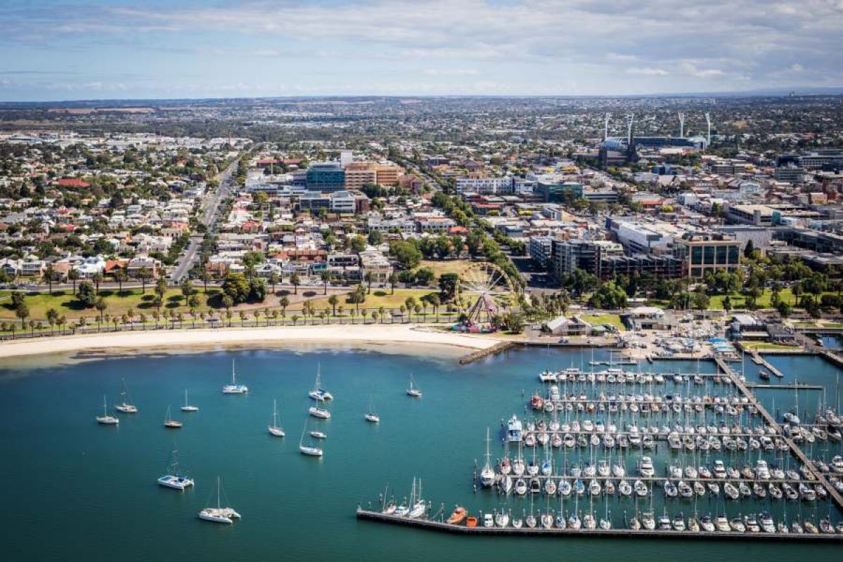 ocean marina with Geelong city in background