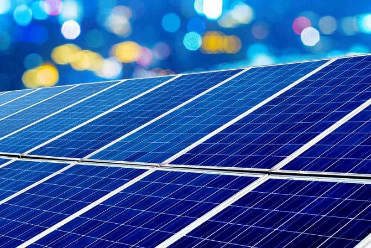 Close up of solar panels