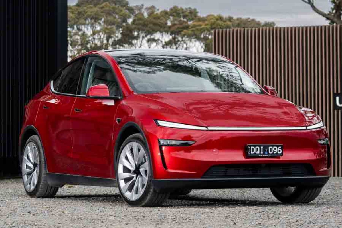 A Red Tesla Model Y