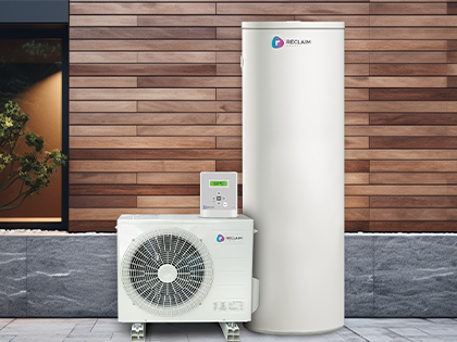 Reclaim Energy C02 heat pump with fan and thermostat.