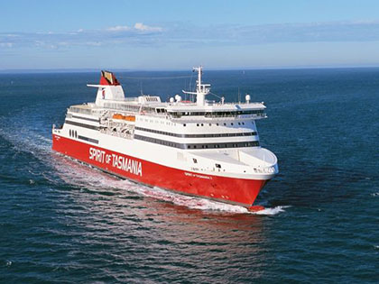 Spirit of Tasmania Ferry on open water.